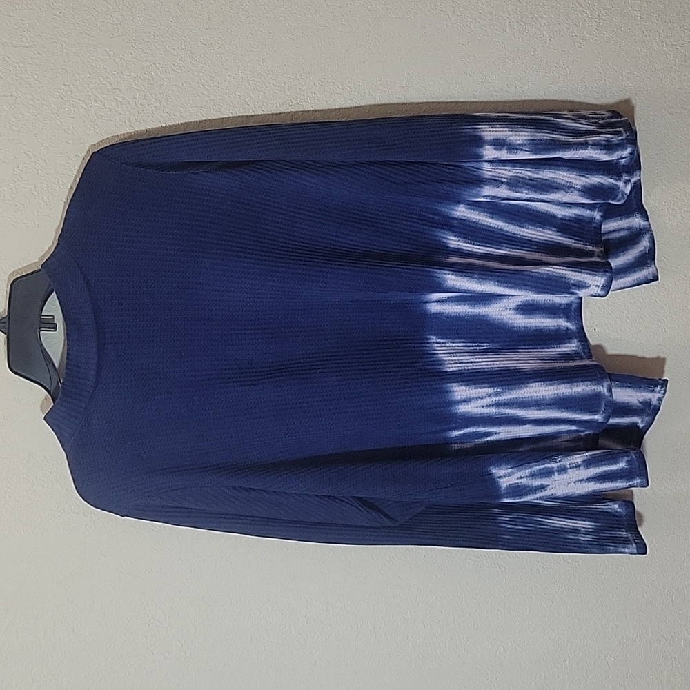 NWT Blue and White Long Sleeve Top with Cut Out